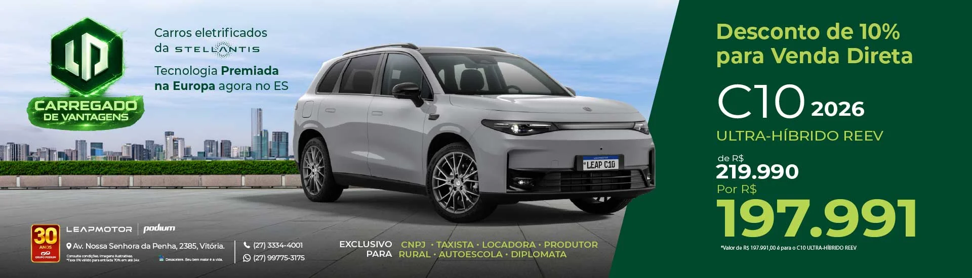 Carro C10 Leapmotor Podium Espirito Santo