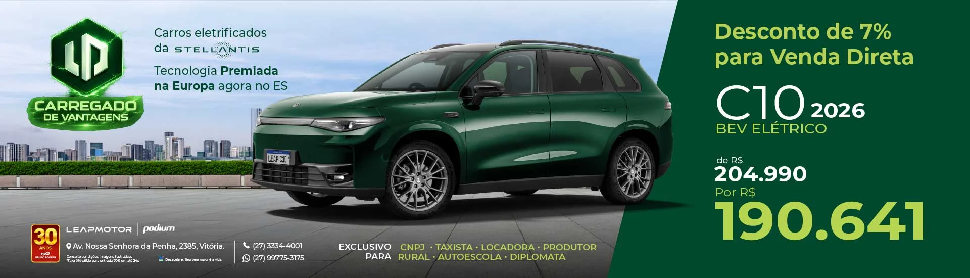 Carro C10 Leapmotor Podium Espirito Santo