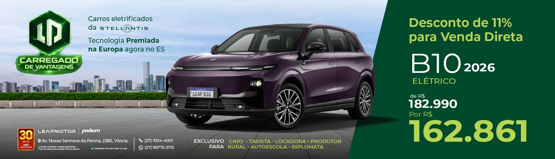 Carro B10 Leapmotor Podium Espirito Santo