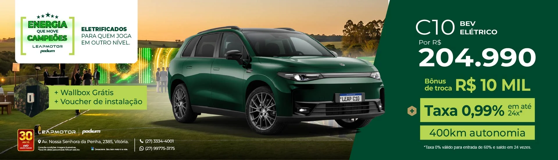 Carro C10 BEV Elétrico Leapmotor Podium Espirito Santo