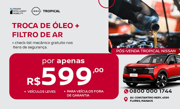 Troca de Óleo + Filtro de Ar