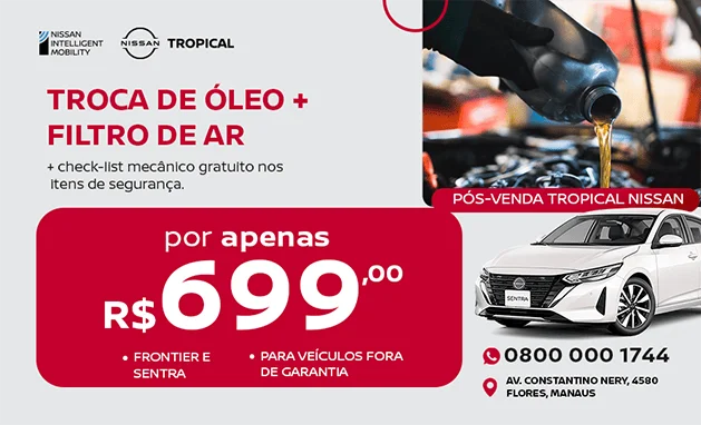 Troca de Óleo + Filtro de Ar