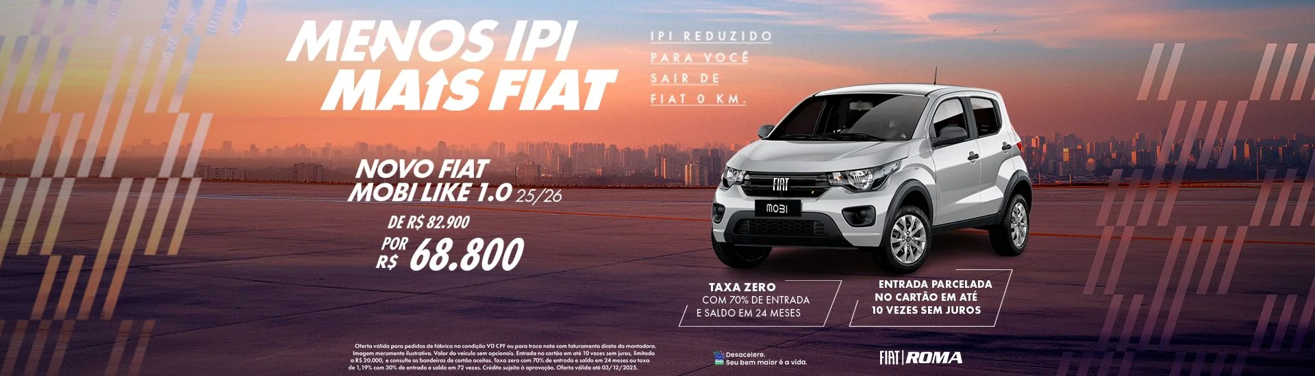 Campanha de vendas Roma Fiat Mobi Like