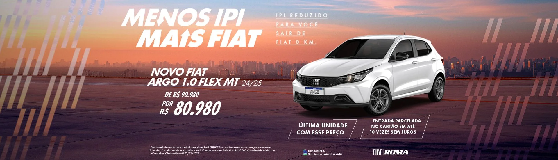 Campanha de vendas Roma Fiat Argo 1.0