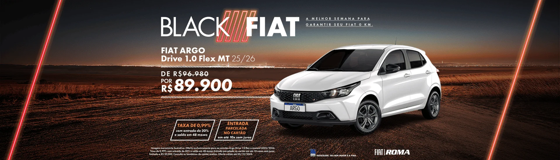 Black Fiat Roma Argo