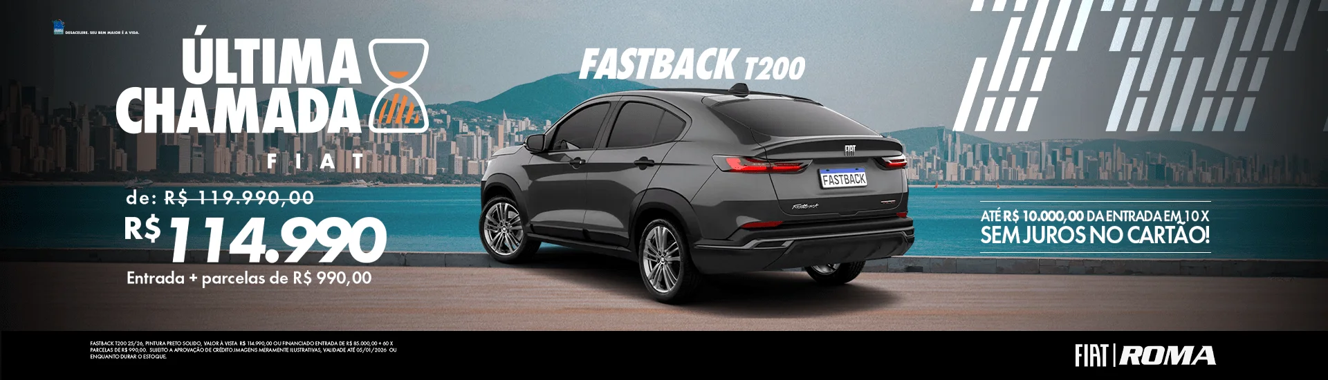 Última chamada fiat fastback turbo