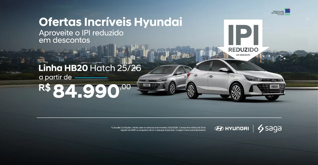 Linha HB20 Hatch IPI Reduzido