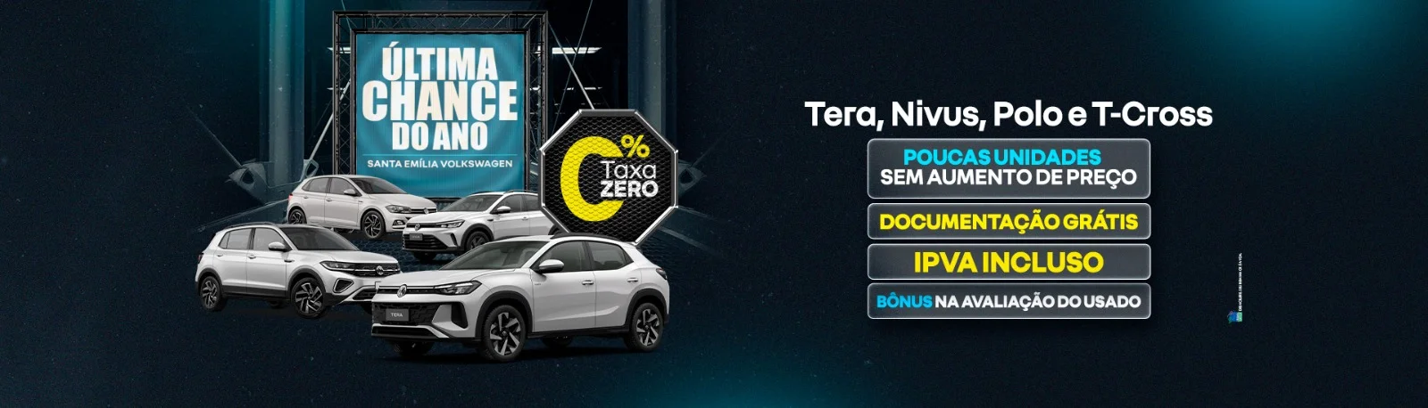 Última chance do Ano! Venha para Santa Emília Volkswagen!