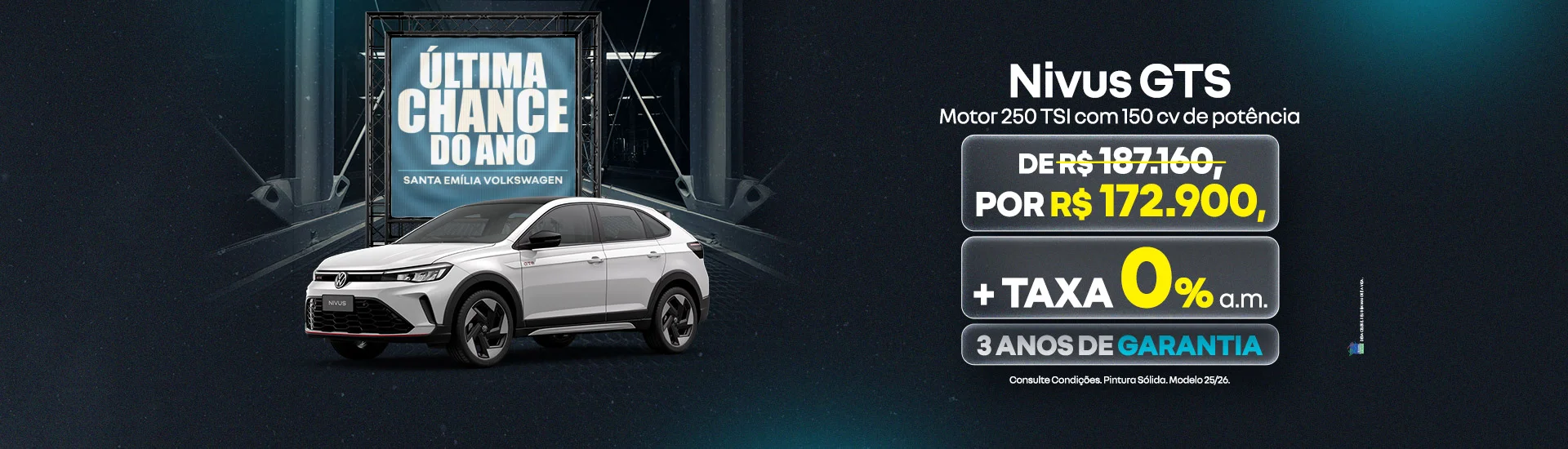 Nivus GTS com Desconto e Taxa 0% | Santa Emília Volkswagen