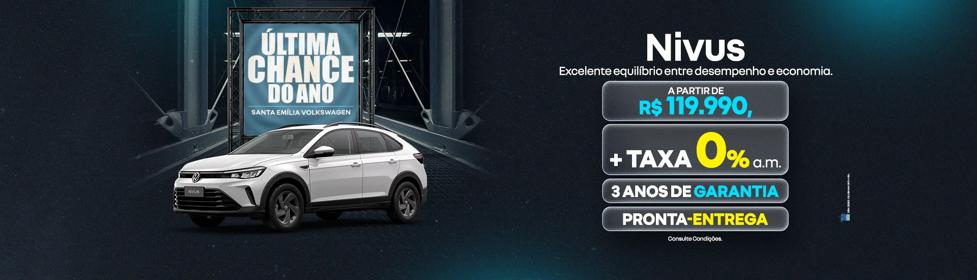 Nivus 2025 com Taxa 0% e Pronta Entrega | Santa Emília Volkswagen