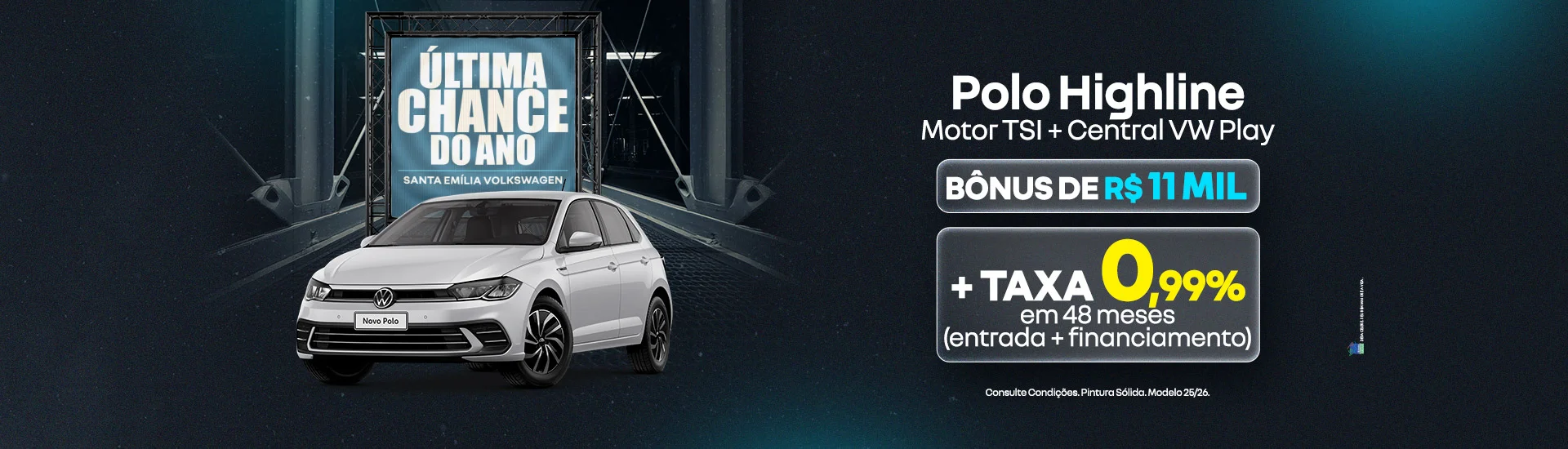 Polo Highline com Bônus de R$ 11 Mil | Santa Emília Volkswagen