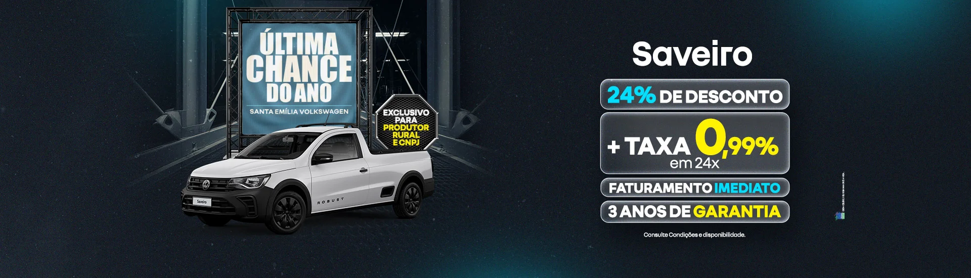 Saveiro com 24% de Desconto | Última Chance do Ano | Santa Emília VW