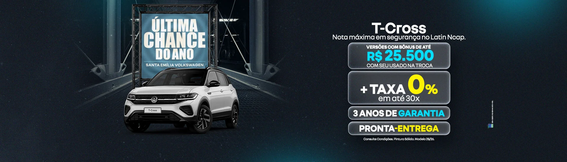 T-Cross com Bônus de até R$ 25.500 | Última Chance VW