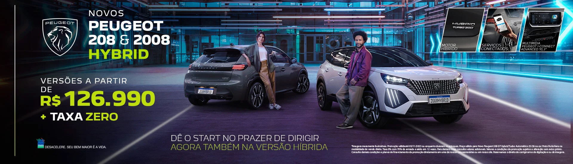 Novos Peugeot 208 e 2008 Hybrid