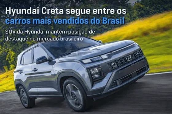 Hyundai Creta entre os SUVs mais vendidos em 2025