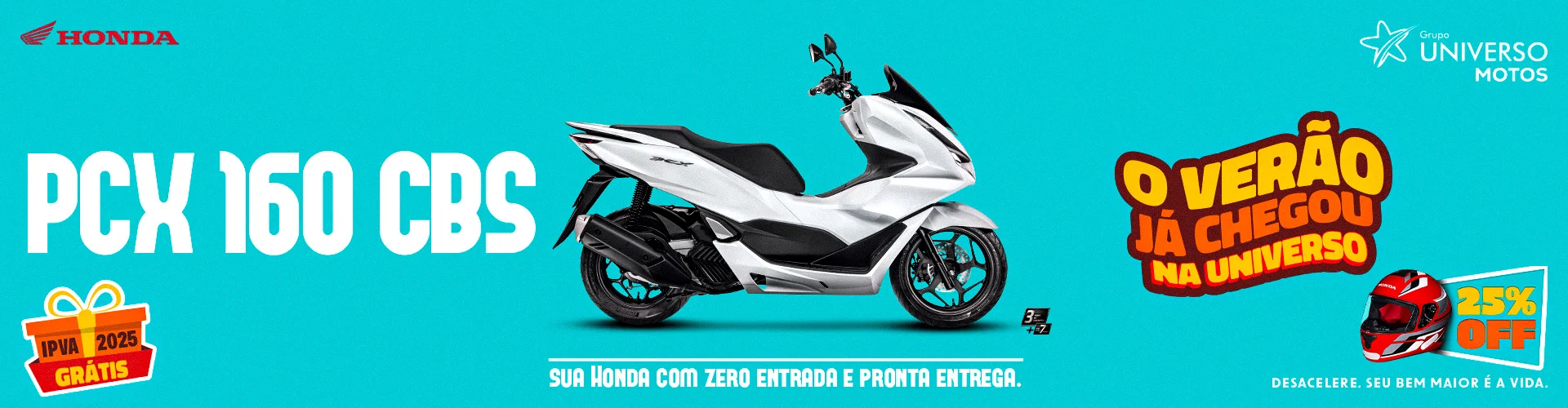 Honda PCX 160 CBS com IPVA 2025 Grátis e Entrega Imediata | Universo Honda