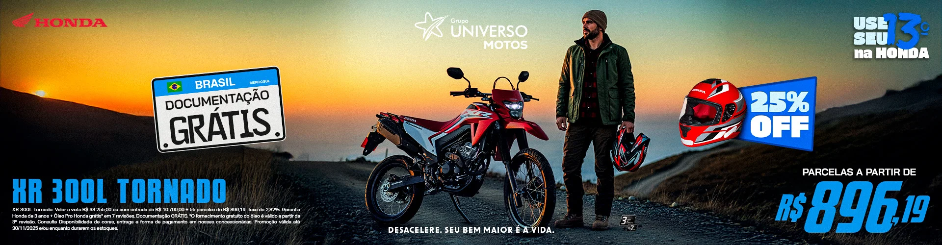 XR 300L Tornado com Documentação Grátis | Use seu 13º na Honda