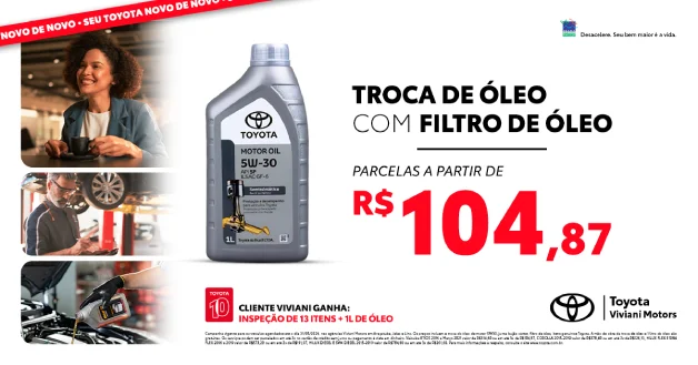 Troca de Óleo com filtro de óleo