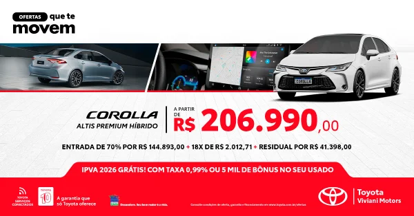 Altis Hybrid Premium 2026 - COROLLA ALTIS PREMIUM HEV 1.8 AT